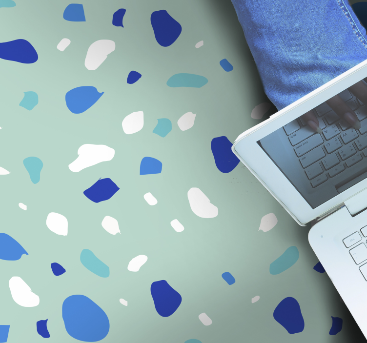 Vinyl Teppich Imitation blauer terrazzo - TenStickers