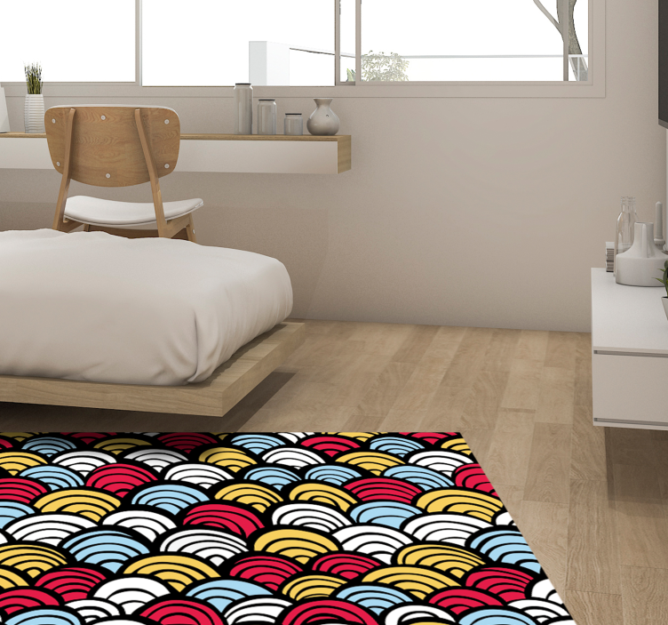 Vinyl Teppich geometrisch bunte Hügel - TenStickers