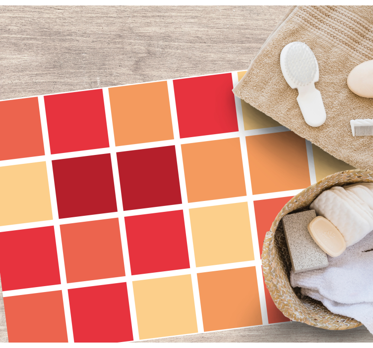 Vinyl Teppich Bad bunte quadratische muster - TenStickers