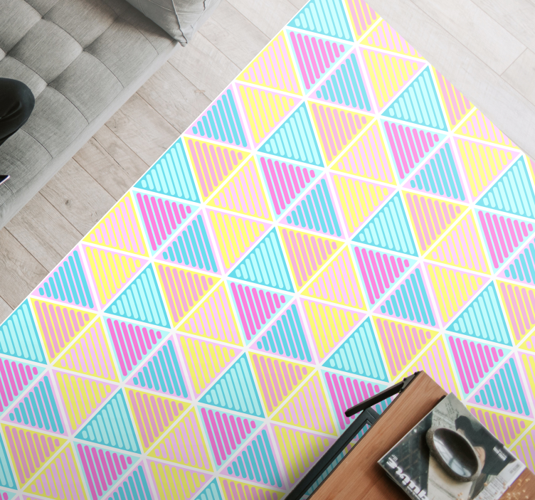 Vinyl Teppich geometrisch buntes dreieckmuster - TenStickers