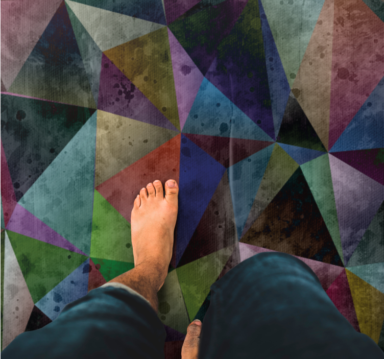 Vinyl Teppich geometrisch buntes dreiecksmosaik - TenStickers