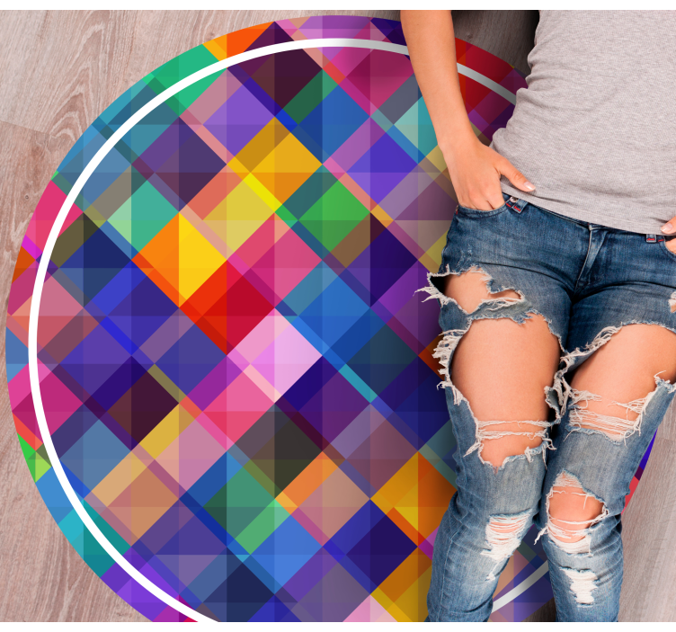 Vinyl Teppich geometrisch buntes patchwork-muster - TenStickers