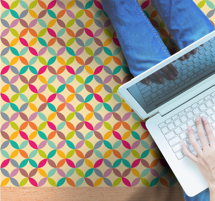 Vinyl Teppich geometrisch buntes Sternenmuster - TenStickers