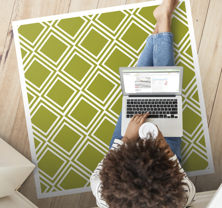 Vinyl teppich geometrisch diamantmuster design - TenStickers