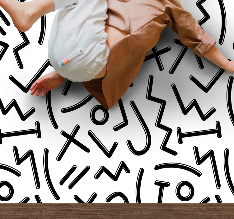 Vinylteppich kindlich dynamische abstrakte linien - TenStickers