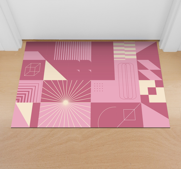 Vinyl Teppich modern geometrische rosa muster - TenStickers