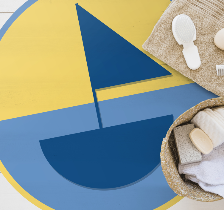 Vinyl Teppich geometrisch geometrisches segelbootmotiv - TenStickers