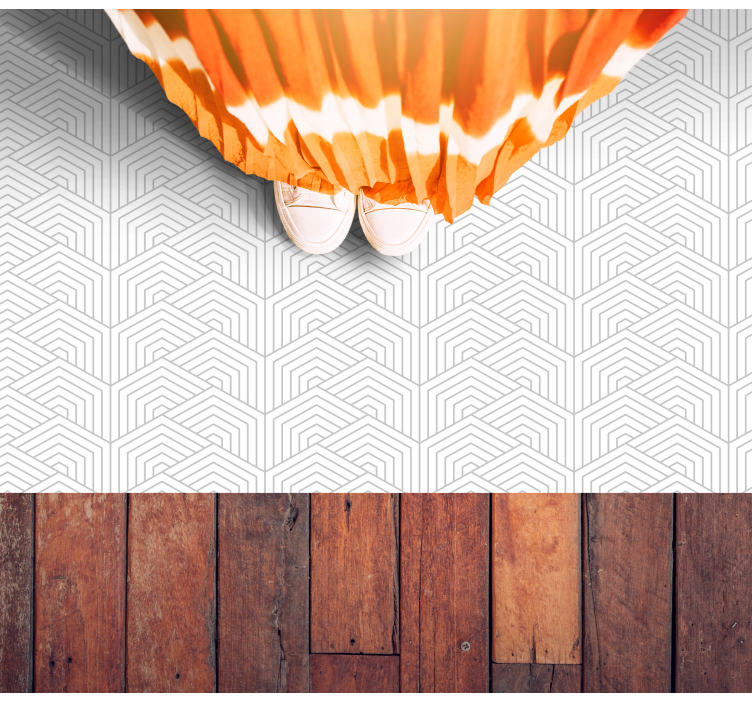 Vinyl Teppich geometrisch graues sechseckmuster - TenStickers