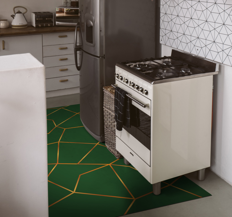 Vinyl Teppich Marmor grünes geometrisches muster - TenStickers