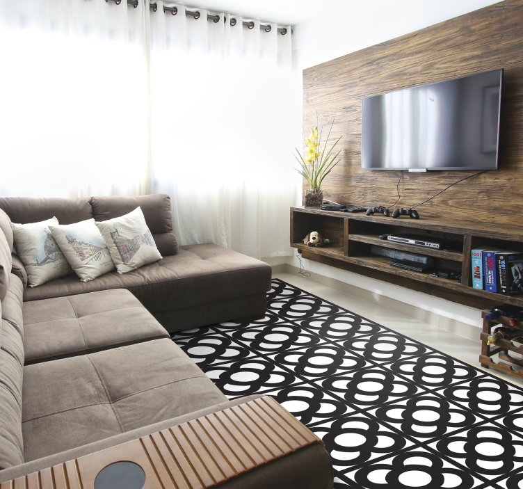 Vinyl Teppich geometrisch kreisförmige Motive - TenStickers