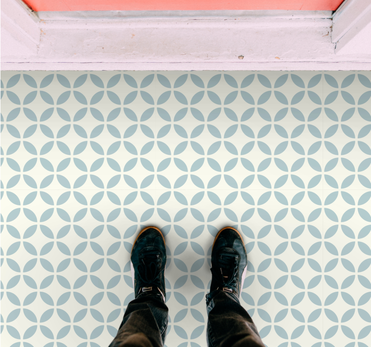 Vinyl Teppich Fliesenoptik kreisförmig gemusterte fliese - TenStickers