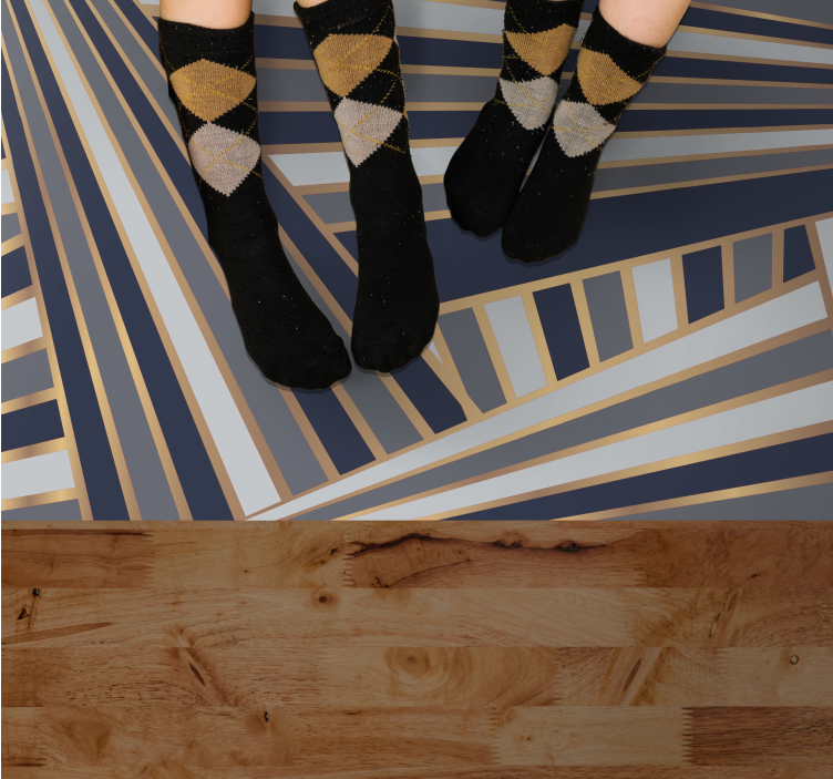 Vinyl Teppich gestreift auffälliges graues motiv - TenStickers