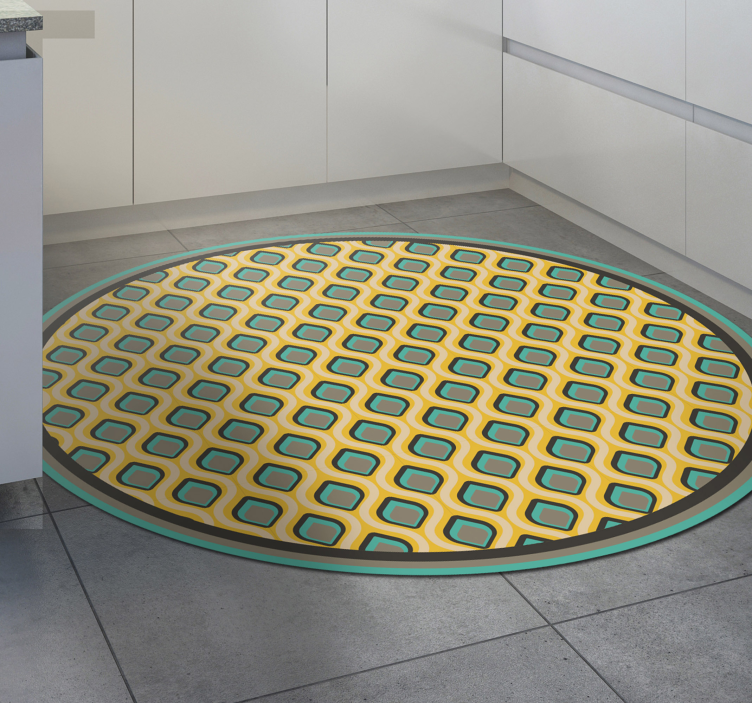 Vinyl teppich küche im modernen mid-century-muster - TenStickers