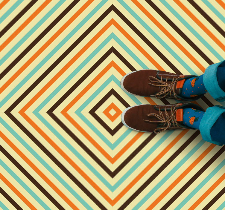 Vinyl Teppich geometrisch rautenmusterlinien - TenStickers