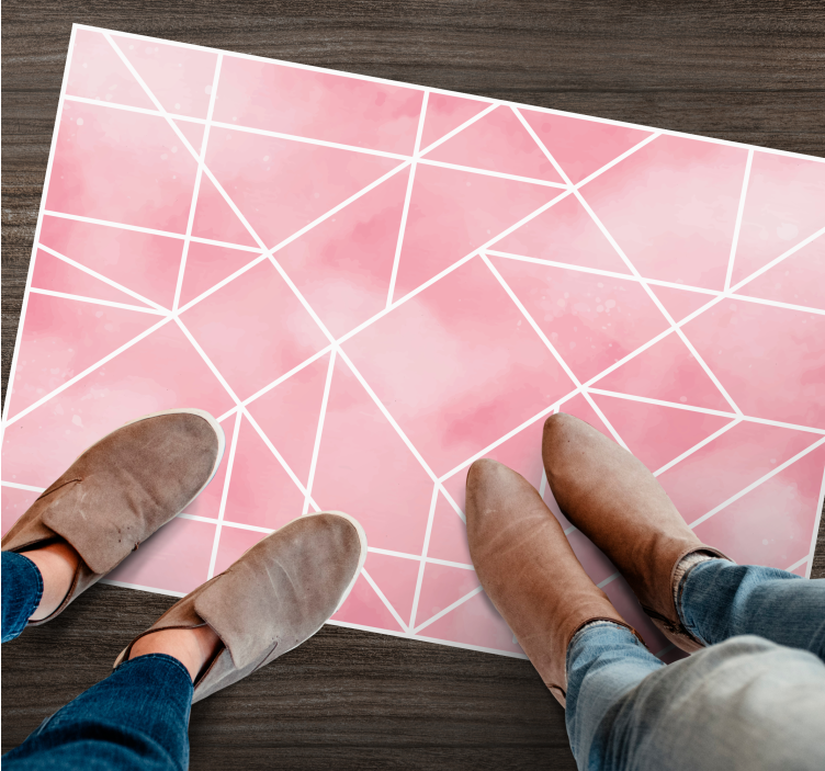 Vinyl Teppich geometrisch rosa Formen - TenStickers