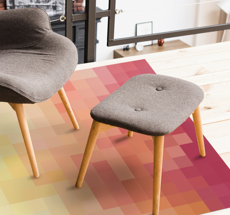 Vinyl Teppich geometrisch rotes block-farbverlaufsmuster - TenStickers