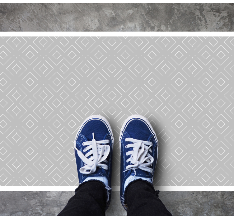 Vinyl Teppich Schlafzimmer graue stilvolle diamanten - TenStickers