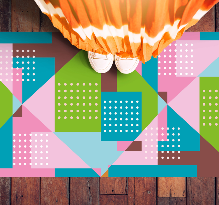 Vinyl Teppich geometrisch Verschmelzung geometrischer Formen - TenStickers