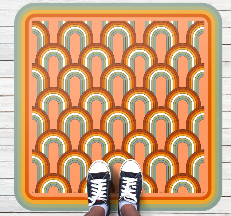 Vinyl Teppich geometrisch farbenfrohe bogenmuster - TenStickers