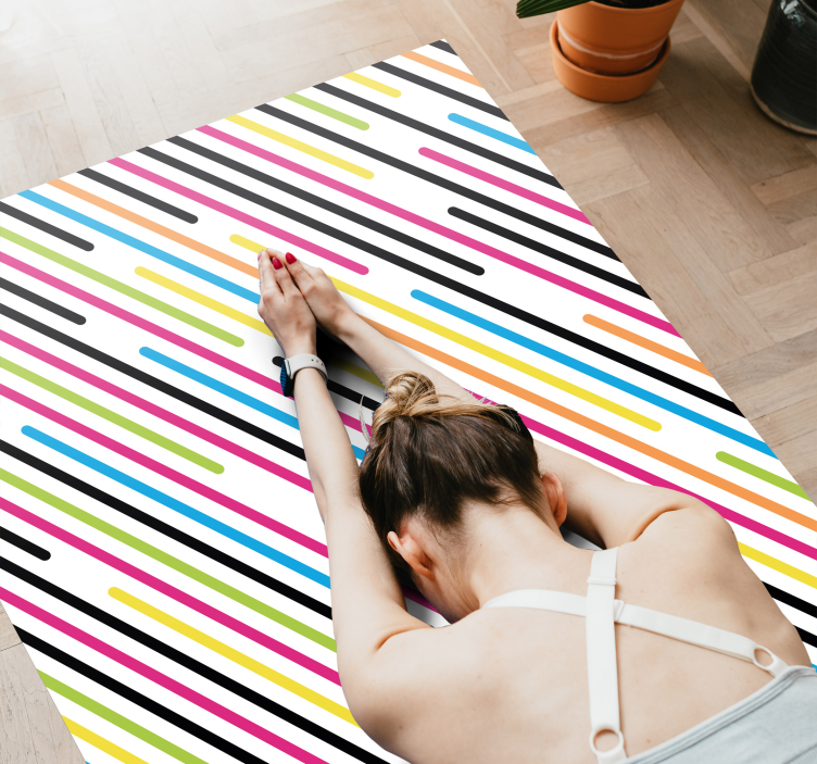 Vinyl Teppich gestreift bunte diagonale streifen - TenStickers