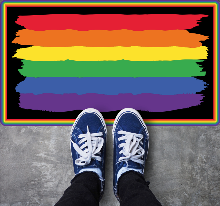 Vinyl Teppich gestreift bunte regenbogenstreifen - TenStickers