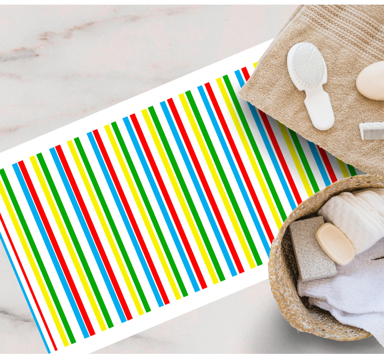 Vinyl Teppich gestreift buntes vertikales muster - TenStickers