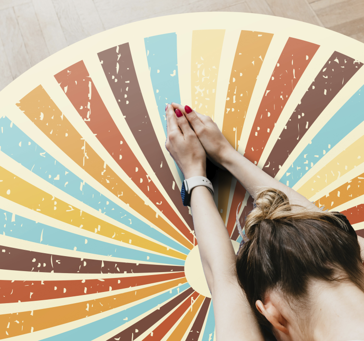 Vinyl Teppich Vintage retro-strahlungsmuster - TenStickers