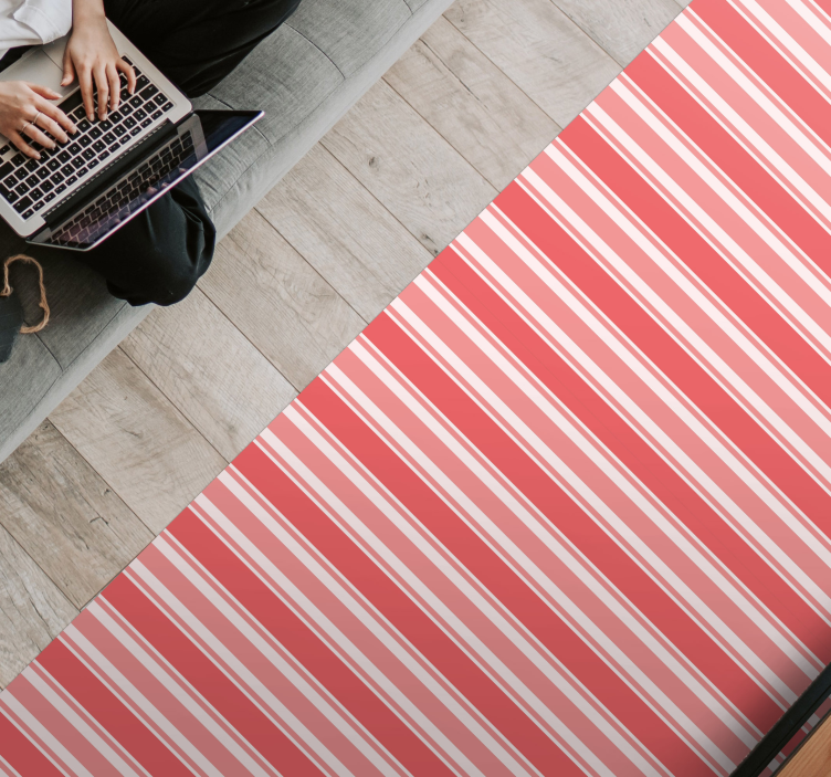 Vinyl Teppich gestreift gestreifte rosa harmonie - TenStickers