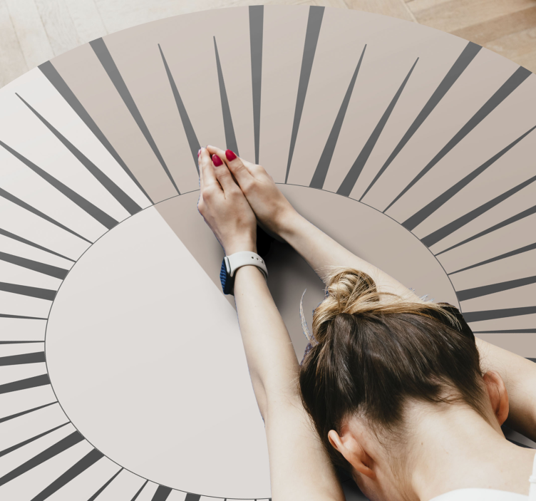 Vinyl Teppich gestreift kreisförmiges sunburst-design - TenStickers