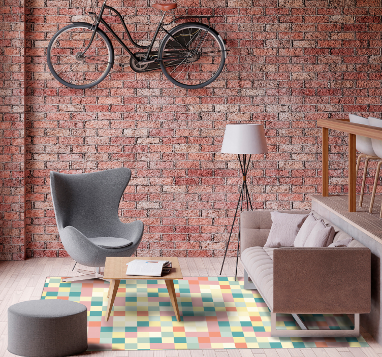 Vinyl Teppich gestreift mehrfarbiges gitter - TenStickers