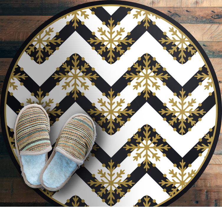 Vinyl Teppich Weihnachten chevron-schneeflockenmuster - TenStickers