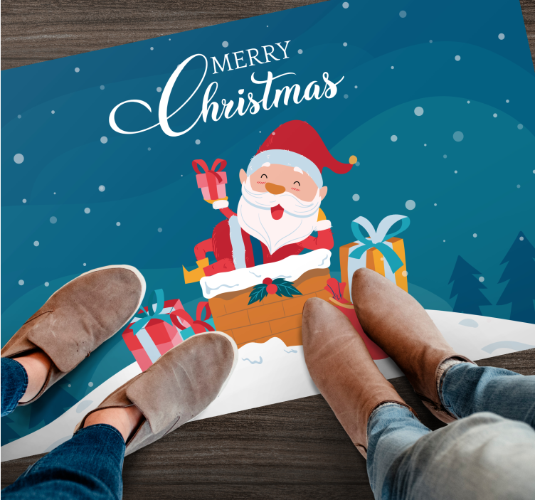 Vinyl Teppich Weihnachten fröhliche weihnachtsmannstimmung - TenStickers