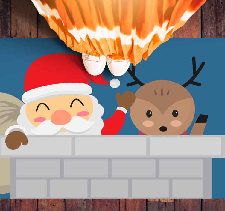 Vinyl Teppich Weihnachten fröhliche weihnachtsmannszene - TenStickers