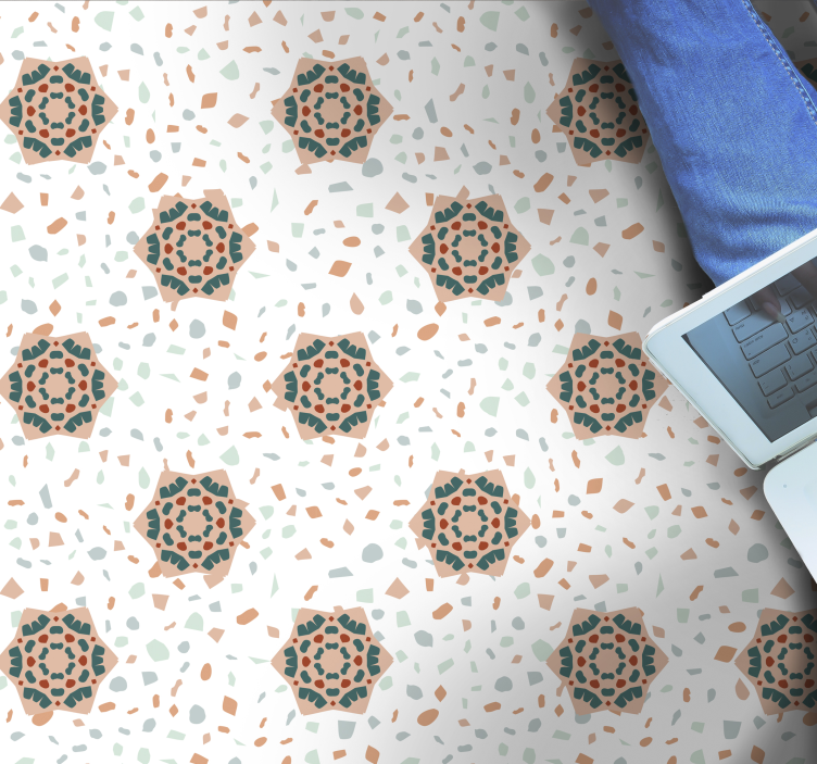 Vinyl teppich imitation weißes mosaik - TenStickers