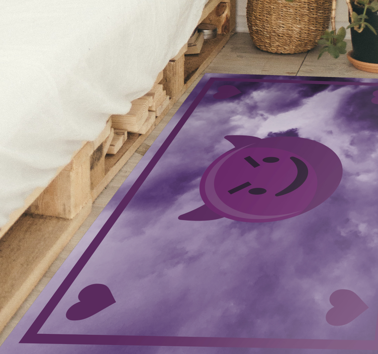 Vinyl Teppich Jugendzimmer lächelnder teufel emoji - TenStickers