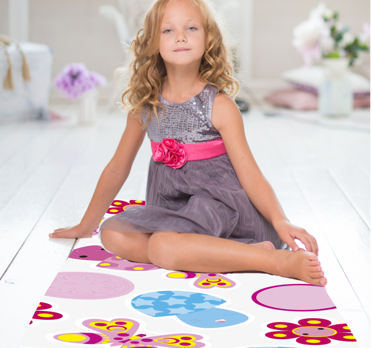 Vinyl Teppich Kinder bunte kinderzimmer formen - TenStickers