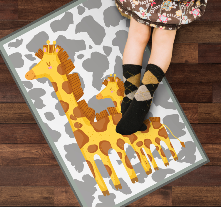 Vinyl Teppich Kinder giraffenfamilienmotiv - TenStickers