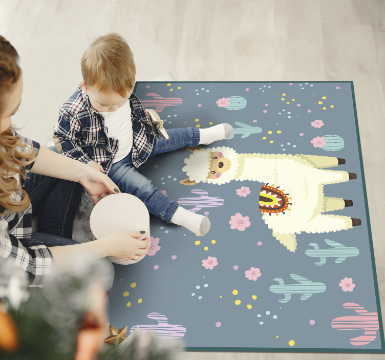 Vinyl Teppich Kinder lama-spielzeit - TenStickers