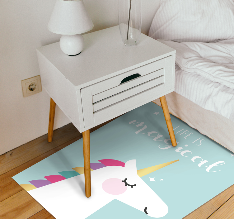 Vinyl Teppich Kinder magischer spruch mit einhorn - TenStickers