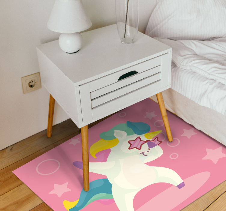 Vinyl Teppich Kinder tanzende einhornmagie - TenStickers