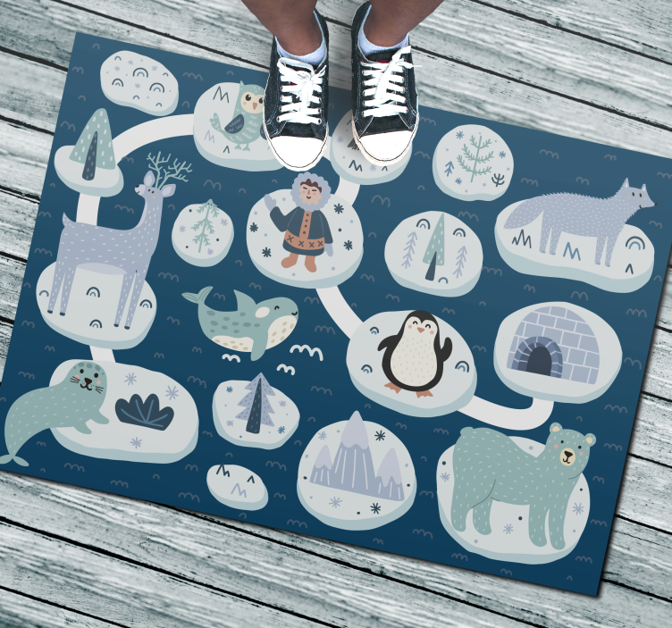 Vinyl Teppich Kinderzimmer arktisches abenteuer - TenStickers