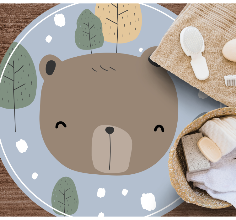 Vinyl Teppich Kinderzimmer glückliches bärengesicht - TenStickers