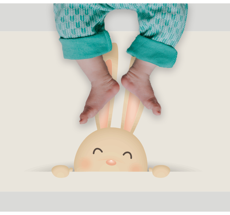 Vinyl Teppich Kinderzimmer glückliches hasengesicht - TenStickers