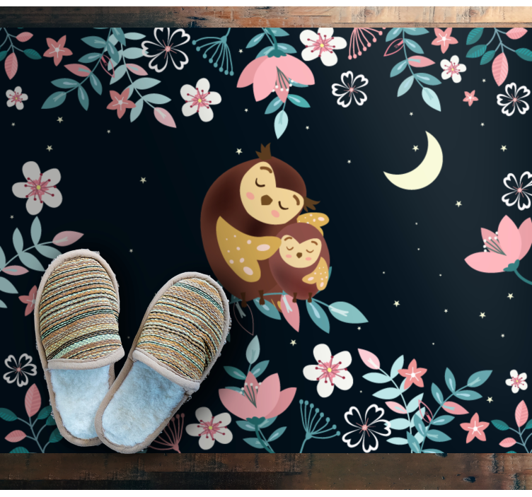 Vinyl Teppich Tiere mama eule liebe - TenStickers