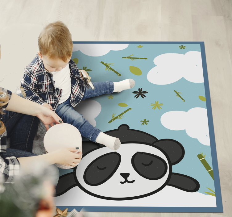 Vinyl Teppich Kinderzimmer panda-traumlandschaft - TenStickers