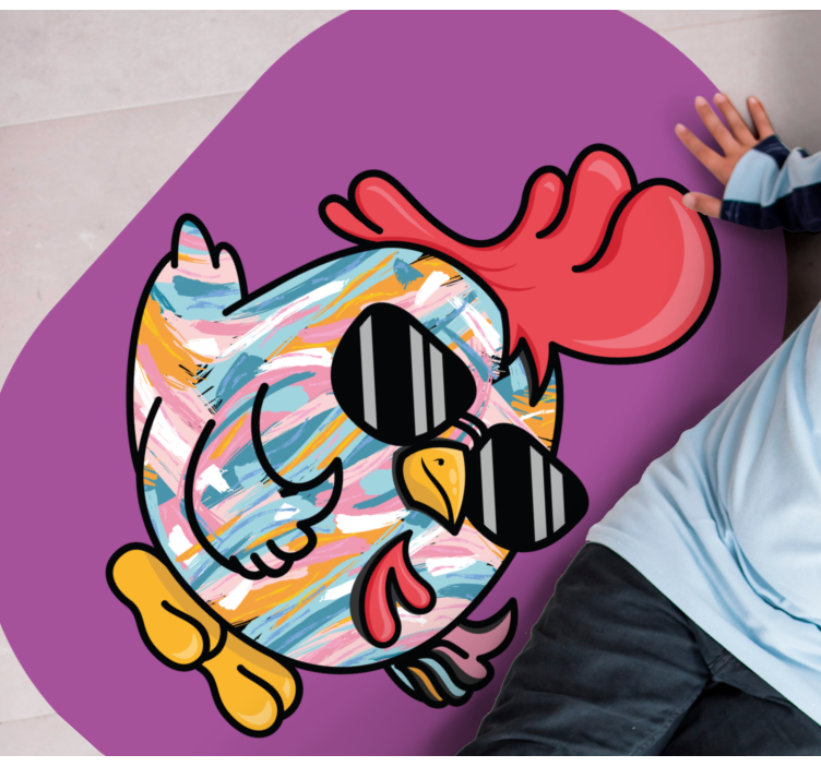 Vinylteppich kindlich schicker hühnercharakter - TenStickers