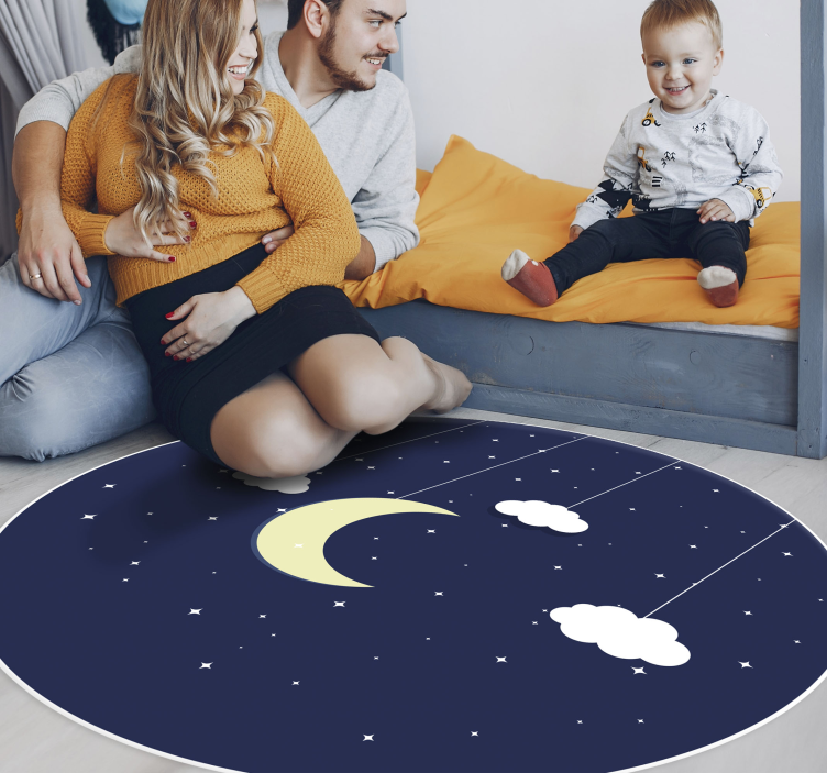 Vinyl Teppich Kinderzimmer sternennacht-thema - TenStickers