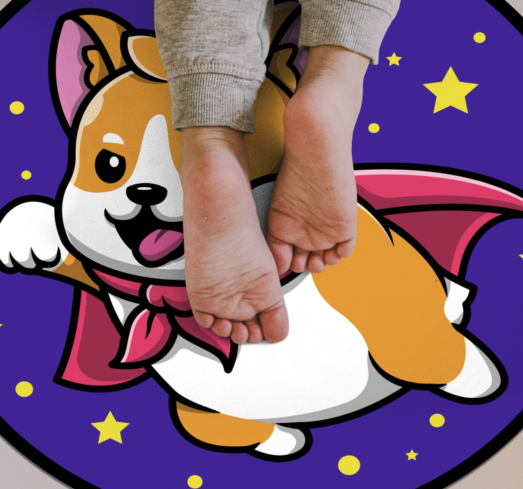 Vinyl Teppich Kinderzimmer superhelden-corgi - TenStickers