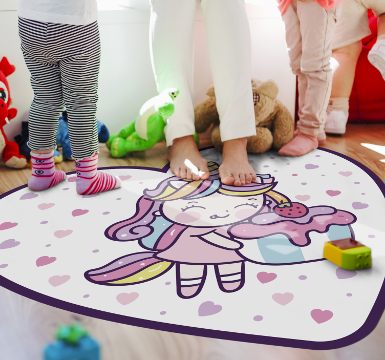 Vinyl teppich kinderzimmer süße einhorn leckerei - TenStickers