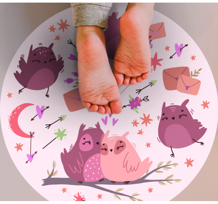 Vinyl Teppich Kinderzimmer lila eulen - TenStickers
